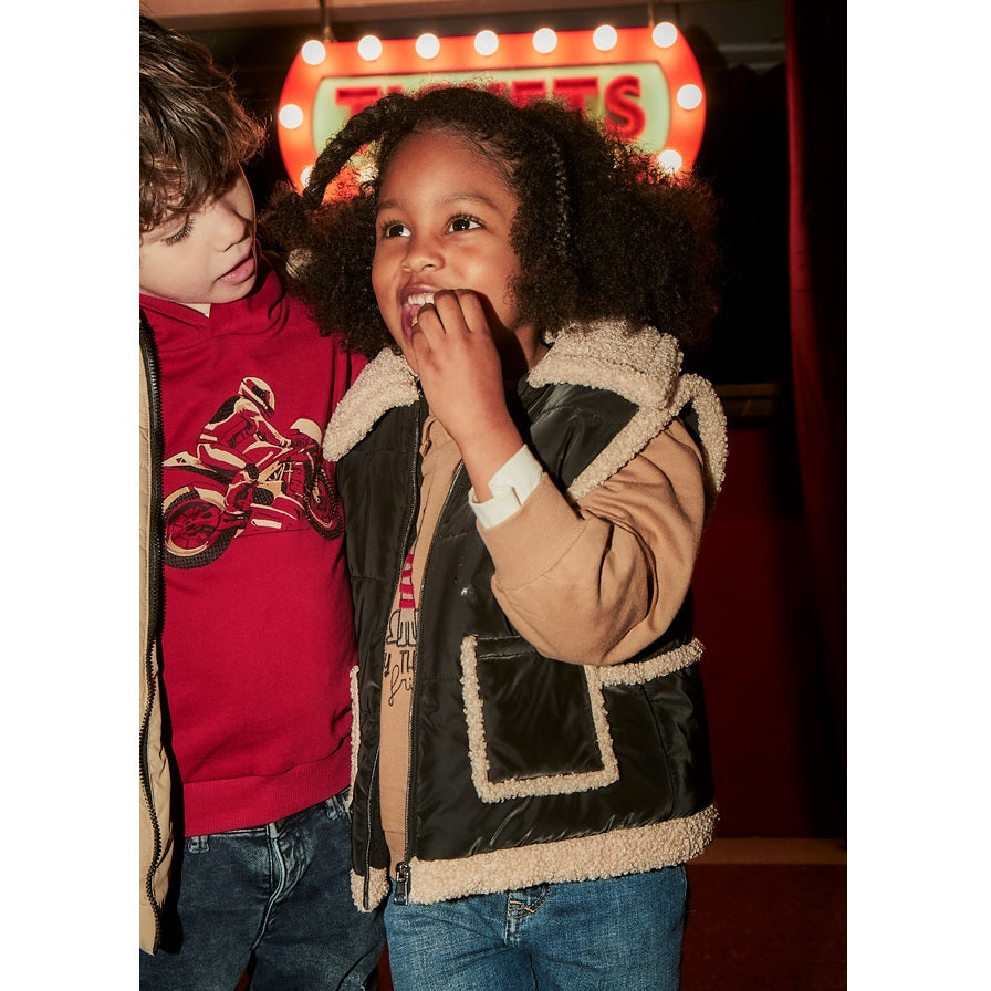 Mayoral Kışlık Kız Kürklü Anorak Yelek Siyah