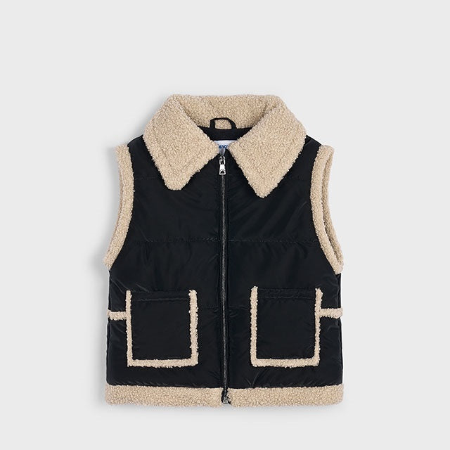 Mayoral Kışlık Kız Kürklü Anorak Yelek Siyah