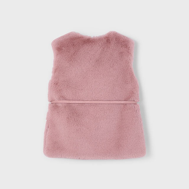 Mayoral Kışlık Kız Kürklü Kemerli Yelek Pembe