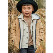 Mayoral Kışlık Erkek Kapşonlu Kürklü Anorak Mont Bej