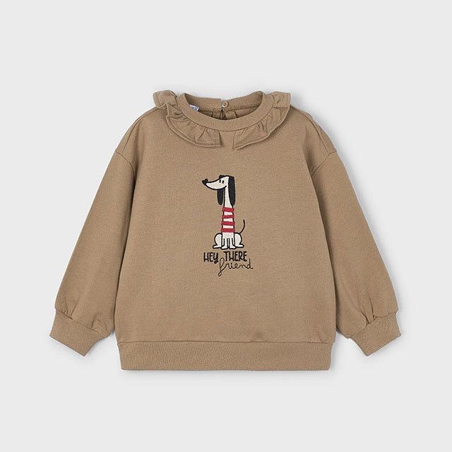 Mayoral Kışlık Kız Uzun Kol Sweatshirt Kahverengi