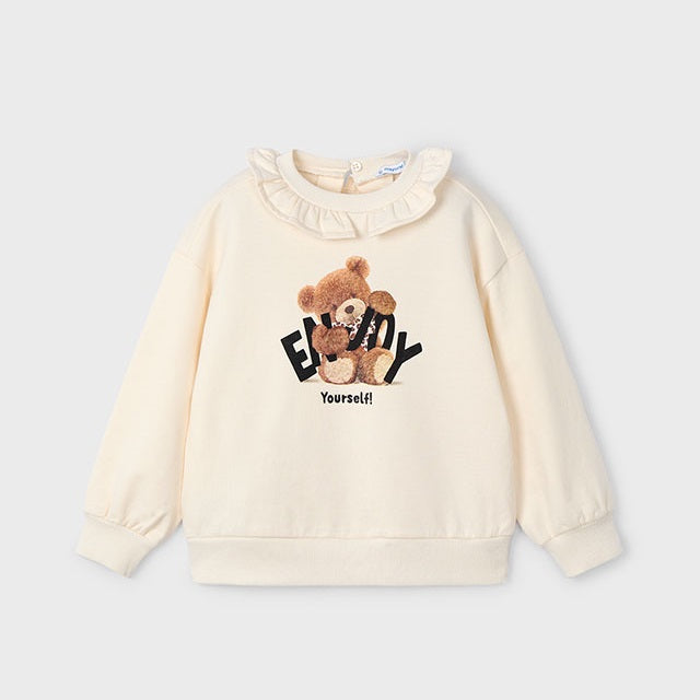 Mayoral Kışlık Kız Uzun Kol Sweatshirt Ekru