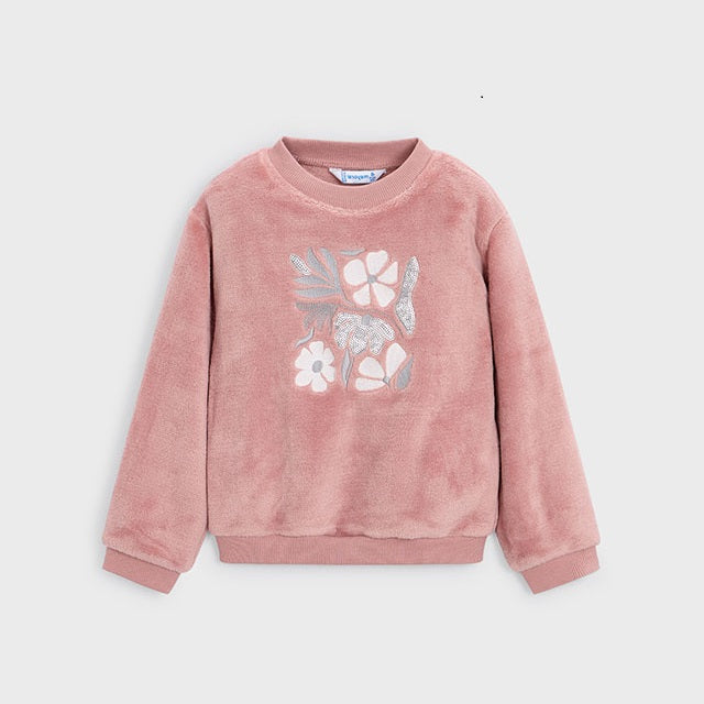 Mayoral Kışlık Kız Polar Uzun Kol Sweatshirt Pembe