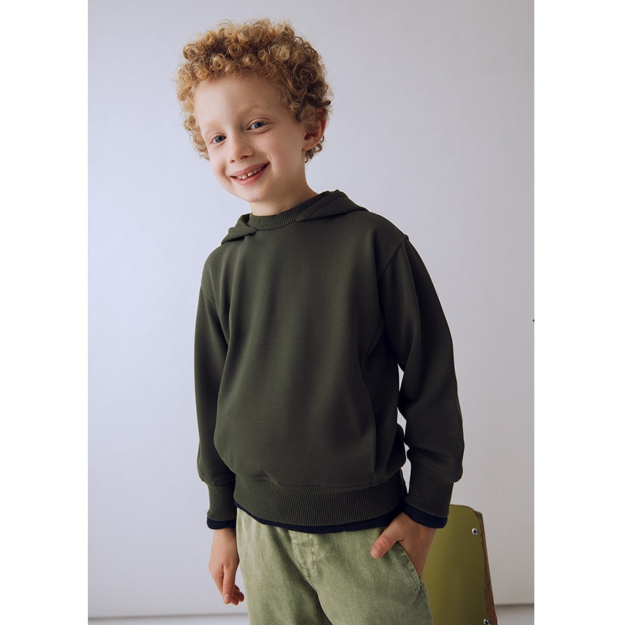 Mayoral Kışlık Erkek Uzun Kol Kapşonlu Sweatshirt Yeşil
