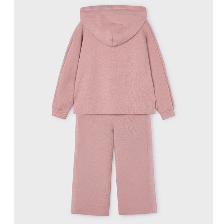 Mayoral Kışlık Kız Örme Kapşonlu Sweatshirt Pantolon Set Pembe