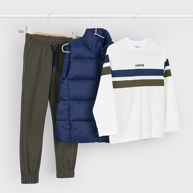 Mayoral Kışlık Erkek Anorak Yelek Sweatshirt Eşofman Set Lacivert