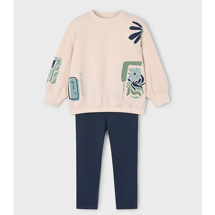 Mayoral Kışlık Kız Sweatshirt Tayt Set Yeşil