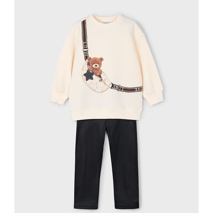 Mayoral Kışlık Kız Sweatshirt Tayt Set Siyah