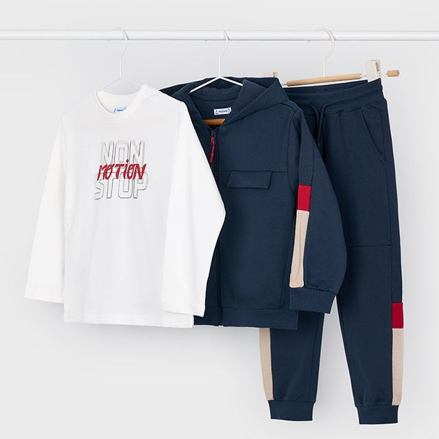 Mayoral Kışlık Erkek Kapşonlu Ceket Eşofman Üçlü Set Lacivert