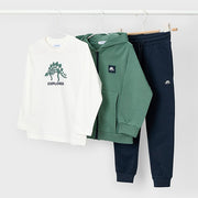 Mayoral Kışlık Erkek Kapşonlu Ceket T-shirt Eşofman Üçlü Set Yeşil