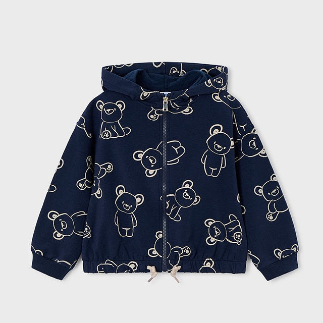 Mayoral Kışlık Kız Kapşonlu Ceket Eşofman Üçlü Set Lacivert