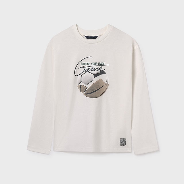 Mayoral Kışlık Erkek Uzun Kol T-shirt Ekru