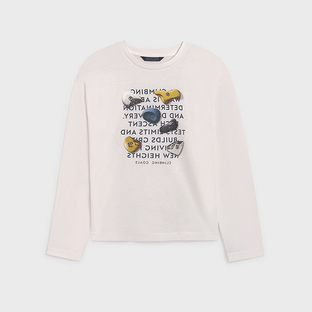 Mayoral Kışlık Erkek Uzun Kol T-shirt Ekru