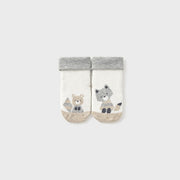 Mayoral Kışlık Erkek Bebek Kaydırmaz Çorap Bej