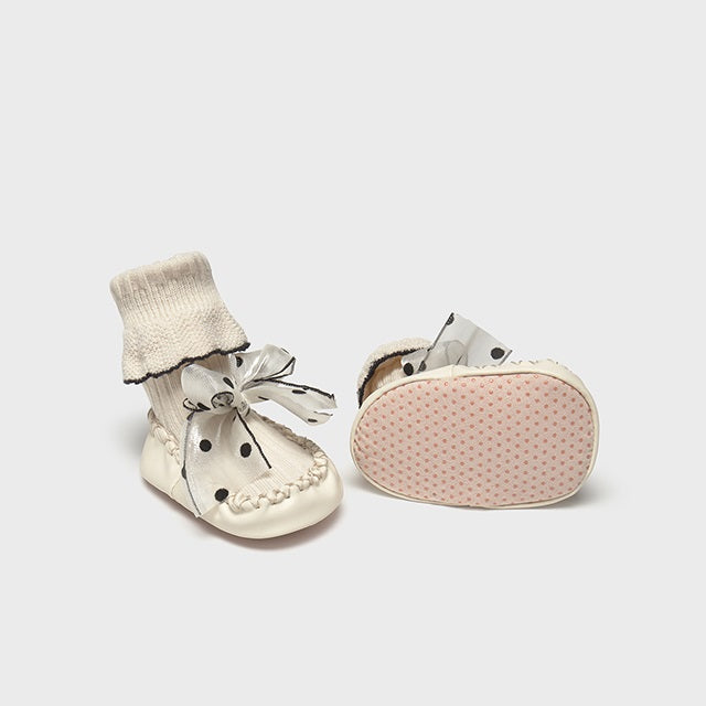 Mayoral Kışlık Kız Bebek Örme Bot Patik Ekru