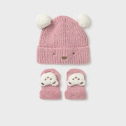 Mayoral Kışlık Kız Bebek Örme Bere Eldiven Set Pembe