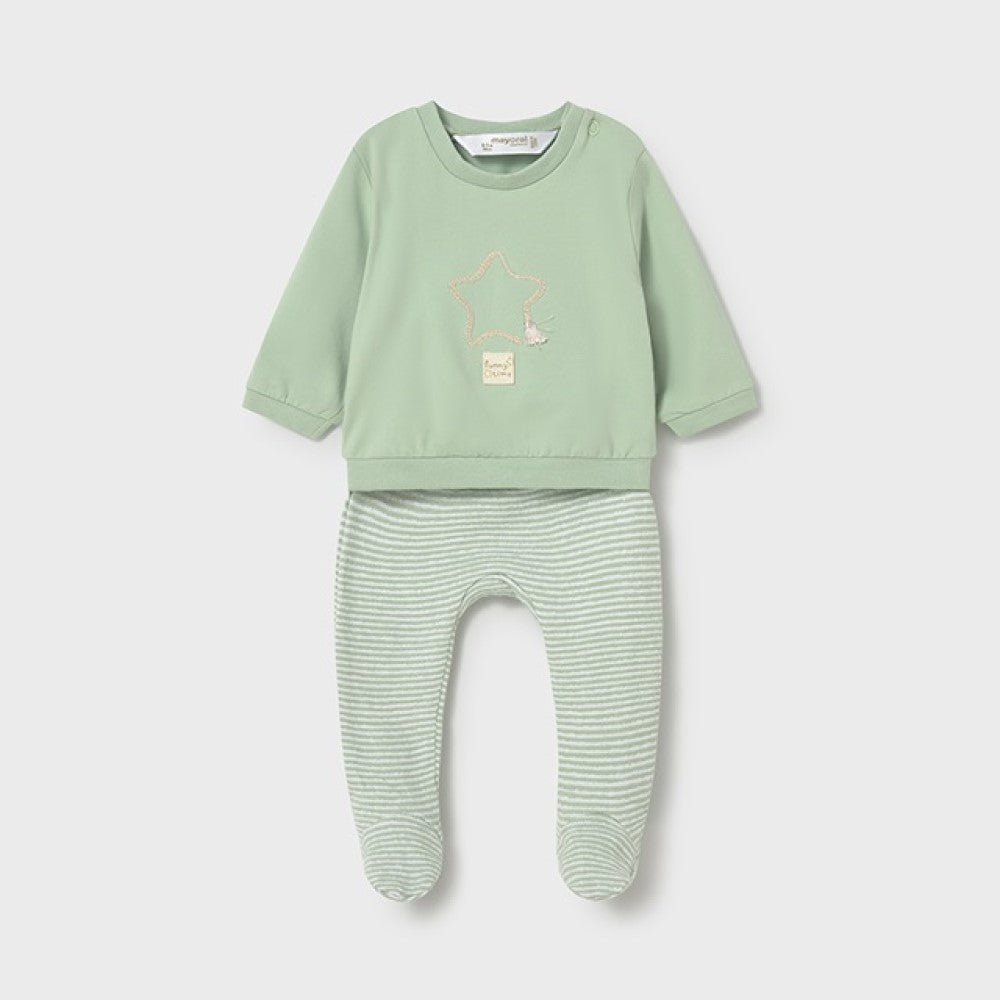 Mayoral Yazlık Erkek Bebek Bluz Patikli Pantolon Set Yeşil