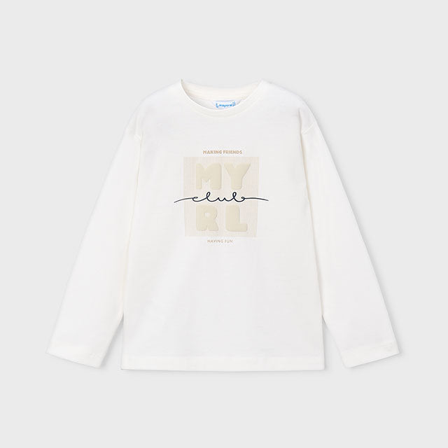 Mayoral Kışlık Erkek Basic Uzun Kol T-shirt Ekru