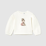 Mayoral Kışlık Kız Bebek Uzun Kol T-shirt Ekru