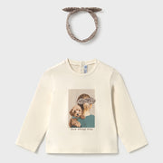 Mayoral Kışlık Kız Bebek Uzun Kol T-shirt Bej