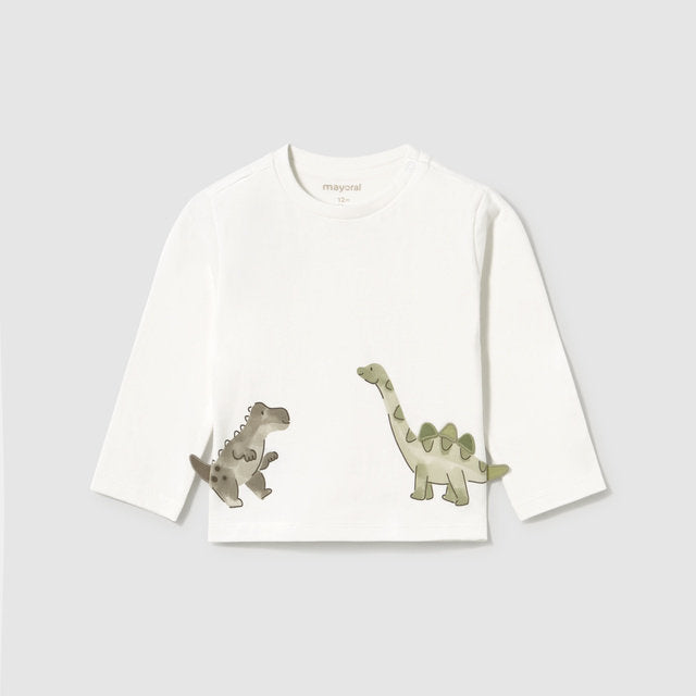 Mayoral Kışlık Erkek Bebek Uzun Kol T-shirt Ekru