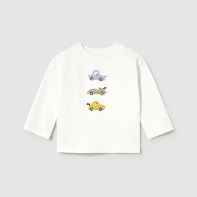 Mayoral Kışlık Erkek Bebek Uzun Kol T-shirt Ekru