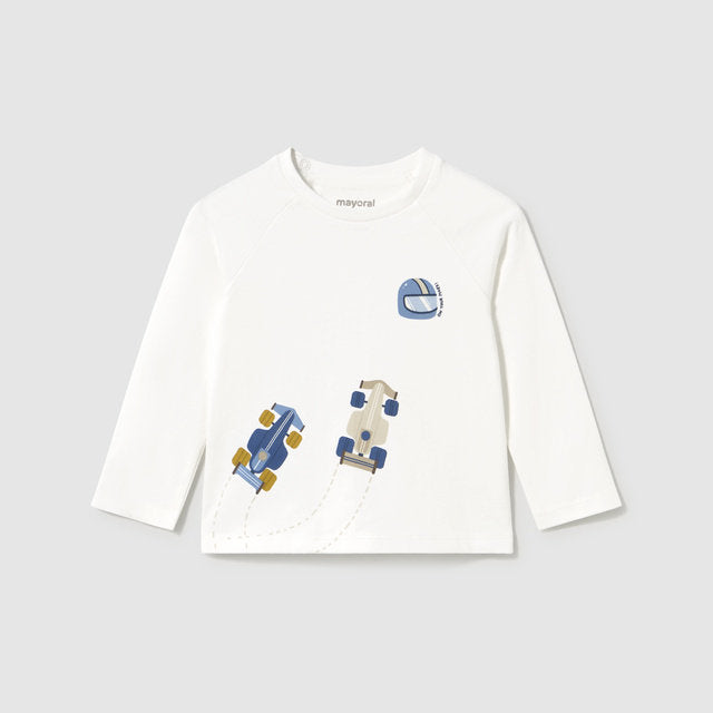 Mayoral Kışlık Erkek Bebek Uzun Kol T-shirt Ekru