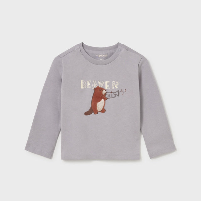 Mayoral Kışlık Erkek Bebek Uzun Kol T-shirt Gri