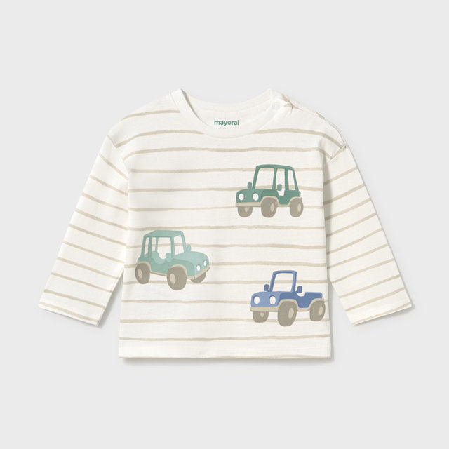 Mayoral Kışlık Erkek Bebek Uzun Kol T-shirt Ekru