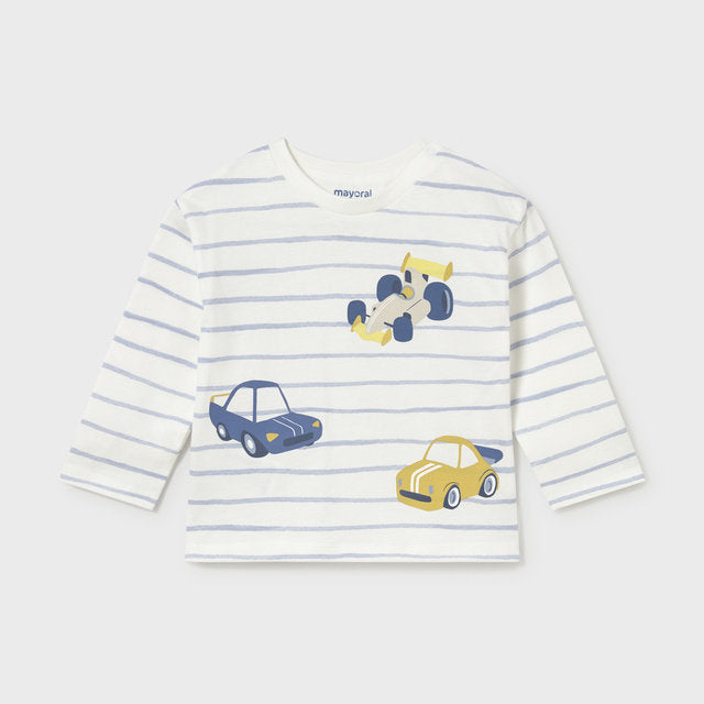 Mayoral Kışlık Erkek Bebek Uzun Kol T-shirt Ekru