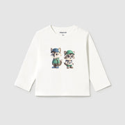 Mayoral Kışlık Erkek Bebek Uzun Kol T-shirt Ekru