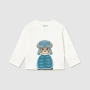 Mayoral Kışlık Erkek Bebek Uzun Kol T-shirt Ekru