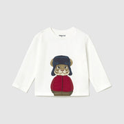 Mayoral Kışlık Erkek Bebek Uzun Kol T-shirt Ekru