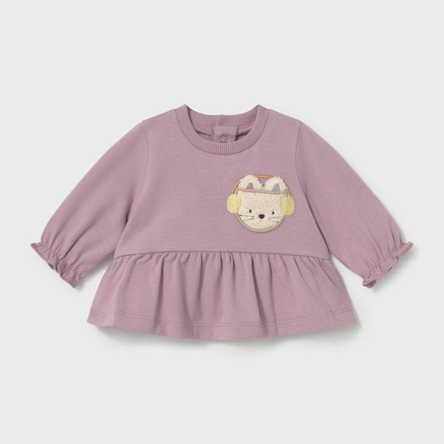 Mayoral Kışlık Kız Bebek Uzun Kol T-shirt 2'li Set Mor
