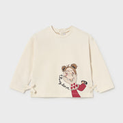 Mayoral Kışlık Kız Bebek Uzun Kol T-shirt Ekru