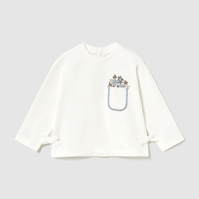 Mayoral Kışlık Kız Bebek Uzun Kol T-shirt Ekru