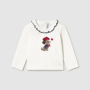 Mayoral Kışlık Kız Bebek Uzun Kol T-shirt Ekru