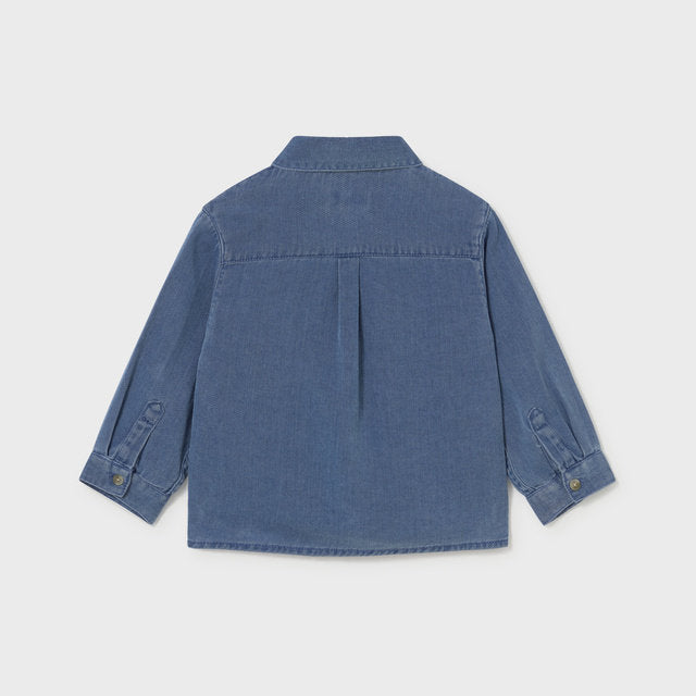 Mayoral Kışlık Erkek Bebek Denim Uzun Kol Gömlek Mavi