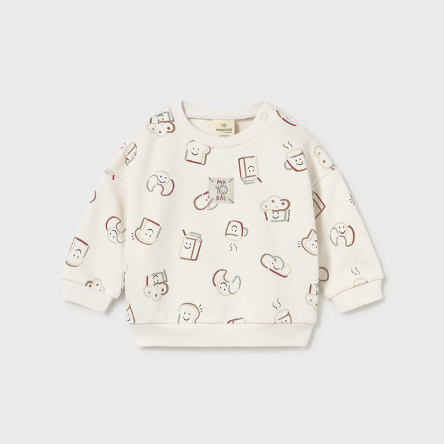 Mayoral Kışlık Bebek Uzun Kol Sweatshirt Ekru