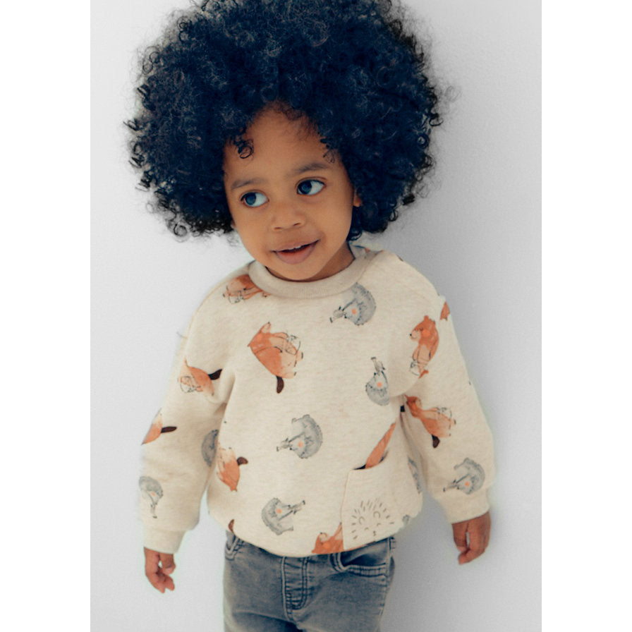 Mayoral Kışlık Erkek Bebek Uzun Kol Sweatshirt Bej