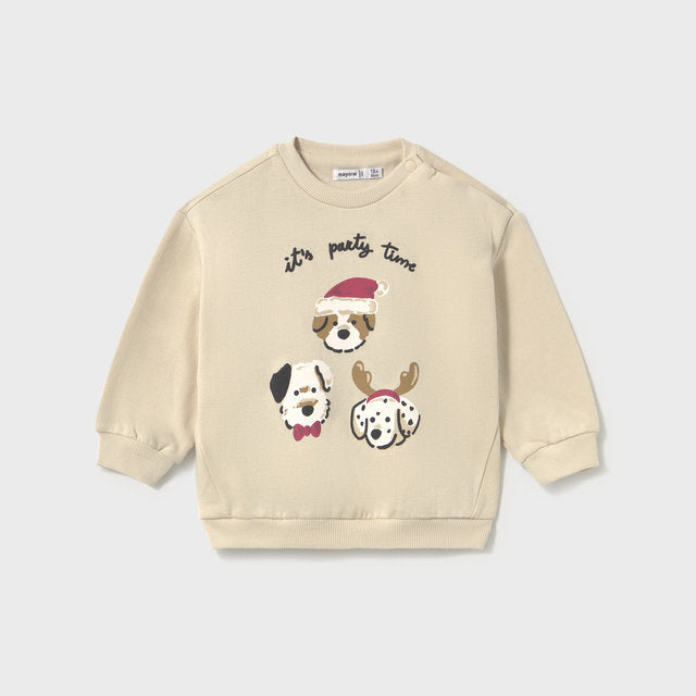 Mayoral Kışlık Erkek Bebek Uzun Kol Sweatshirt Bej