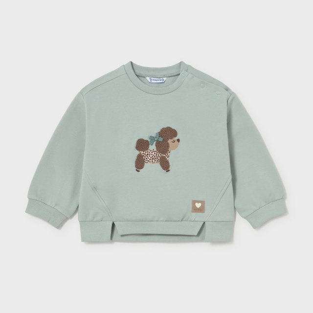 Mayoral Kışlık Kız Bebek Uzun Kol Sweatshirt Yeşil