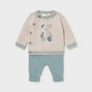Mayoral Kışlık Erkek Bebek Örme Bluz Pantolon Set Yeşil
