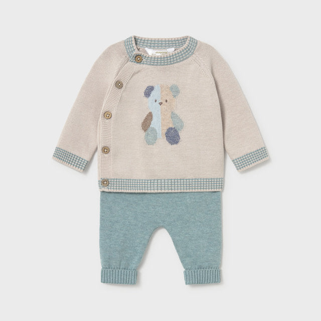 Mayoral Kışlık Erkek Bebek Örme Bluz Pantolon Set Yeşil