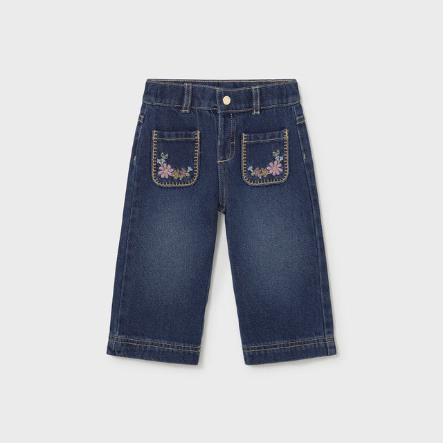 Mayoral Kışlık Kız Bebek Denim Pantolon Lacivert