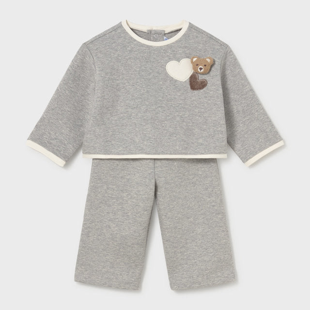 Mayoral Kışlık Kız Bebek Sweatshirt Pantolon Set Gri
