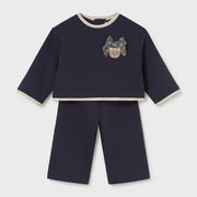 Mayoral Kışlık Kız Bebek Sweatshirt Pantolon Set Lacivert