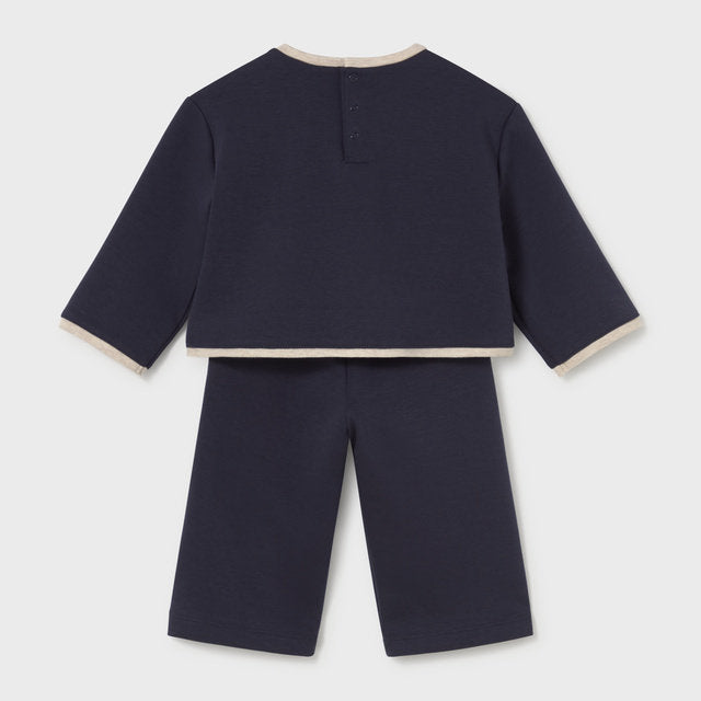 Mayoral Kışlık Kız Bebek Sweatshirt Pantolon Set Lacivert