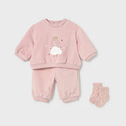 Mayoral Kışlık Kız Bebek Eşofman Üçlü Set Pembe