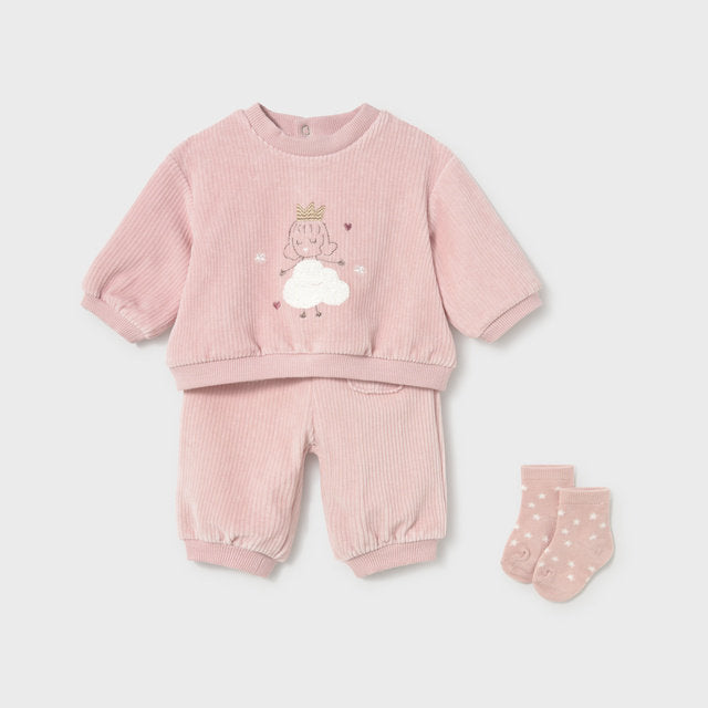 Mayoral Kışlık Kız Bebek Eşofman Üçlü Set Pembe